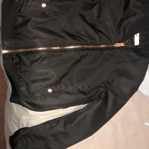 black bomber jacket! Super comfy